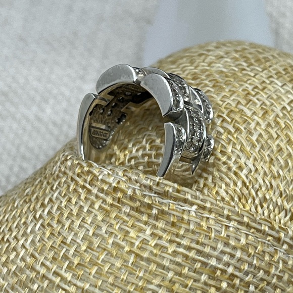 Bold Vintage 925 DQ CZ Statement Ring Size ~5.5 - Picture 9 of 15